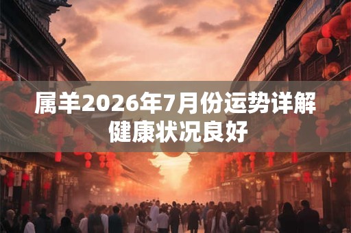 属羊2026年7月份运势详解 健康状况良好