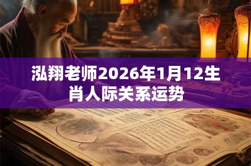 泓翔老师2026年1月12生肖人际关系运势