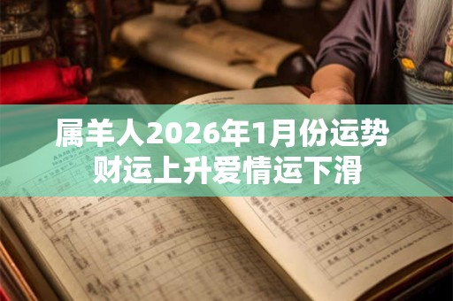 属羊人2026年1月份运势 财运上升爱情运下滑 属羊人2026年1月份运势 财运上升爱情运下滑