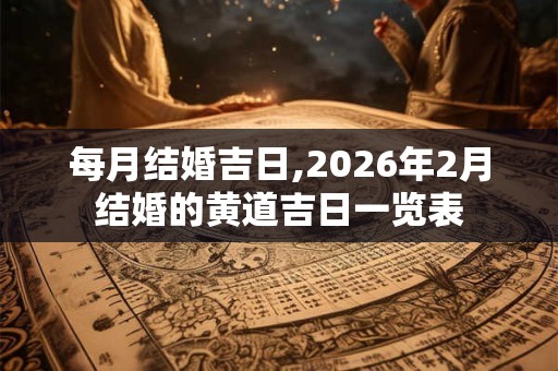 每月结婚吉日,2026年2月结婚的黄道吉日一览表