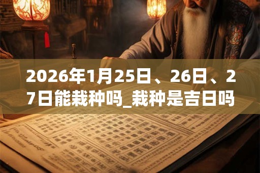 2026年1月25日、26日、27日能栽种吗_栽种是吉日吗 2026年1月25日、26日、27日能栽种吗_栽种是吉日吗