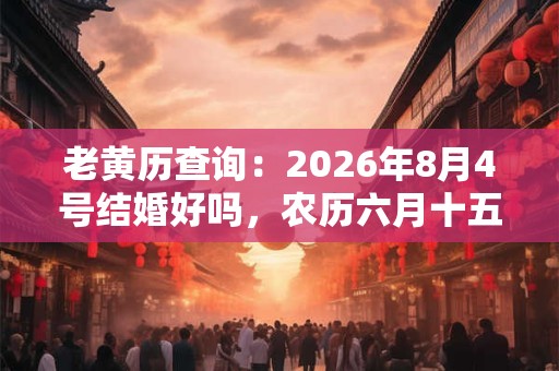 老黄历查询:2026年8月4号结婚好吗,农历六月十五宜嫁娶吗 老黄历查询:2026年8月4号结婚好吗,农历六月十五宜嫁娶吗