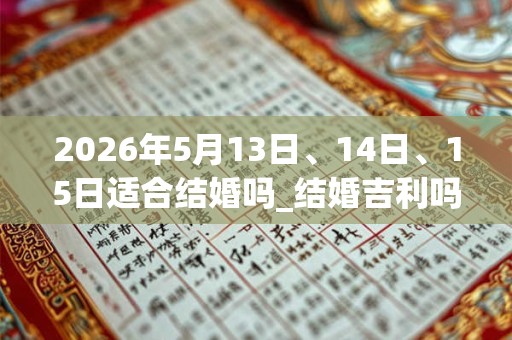 2026年5月13日、14日、15日适合结婚吗_结婚吉利吗 2026年5月13日、14日、15日适合结婚吗_结婚吉利吗