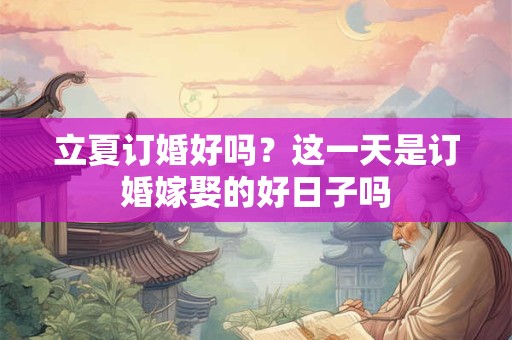 立夏订婚好吗？这一天是订婚嫁娶的好日子吗