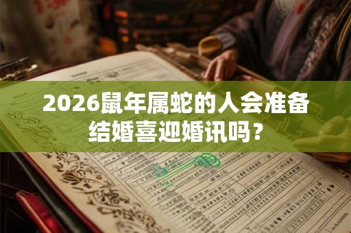 2026鼠年属蛇的人会准备结婚喜迎婚讯吗？
