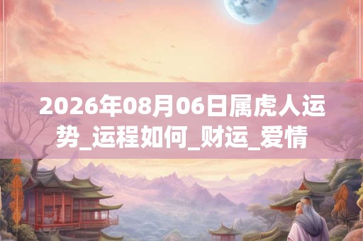 2026年08月06日属虎人运势_运程如何_财运_爱情