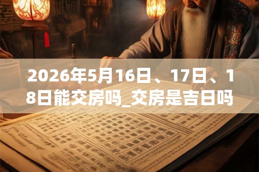 2026年5月16日、17日、18日能交房吗_交房是吉日吗 2026年5月16日、17日、18日能交房吗_交房是吉日吗