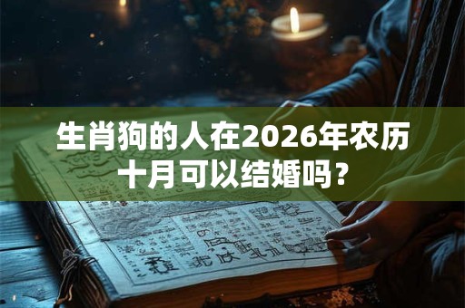 生肖狗的人在2026年农历十月可以结婚吗？