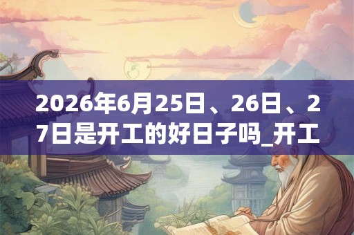 2026年6月25日、26日、27日是开工的好日子吗_开工可以吗