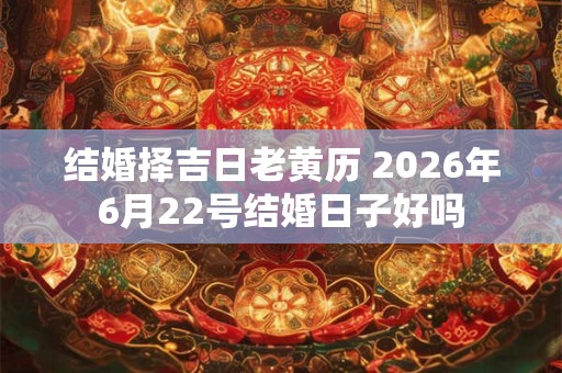 结婚择吉日老黄历 2026年6月22号结婚日子好吗 结婚择吉日老黄历 2026年6月22号结婚日子好吗