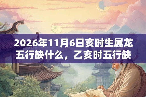 2026年11月6日亥时生属龙五行缺什么，乙亥时五行缺什么