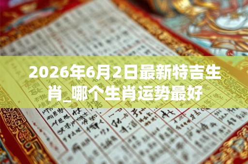 2026年6月2日最新特吉生肖_哪个生肖运势最好
