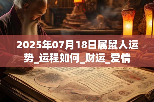 2025年07月18日属鼠人运势_运程如何_财运_爱情 2025年07月18日属鼠人运势_运程如何_财运_爱情