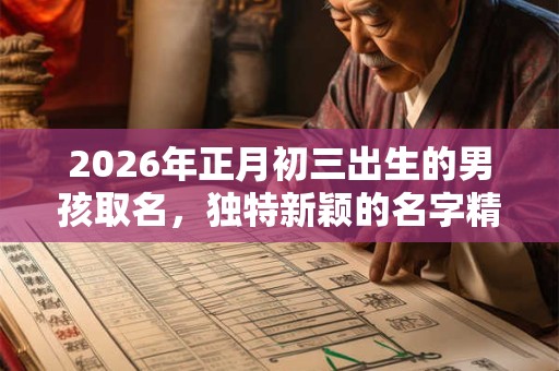 2026年正月初三出生的男孩取名，独特新颖的名字精选