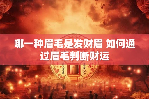哪一种眉毛是发财眉 如何通过眉毛判断财运 哪一种眉毛是发财眉 如何通过眉毛判断财运