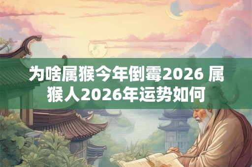 为啥属猴今年倒霉2026 属猴人2026年运势如何 为啥属猴今年倒霉2026 属猴人2026年运势如何