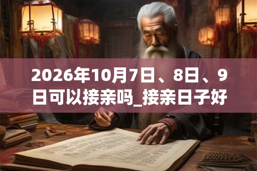 2026年10月7日、8日、9日可以接亲吗_接亲日子好吗