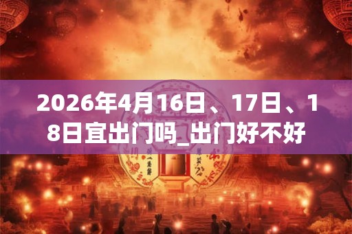 2026年4月16日、17日、18日宜出门吗_出门好不好 2026年4月16日、17日、18日宜出门吗_出门好不好