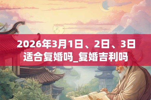 2026年3月1日、2日、3日适合复婚吗_复婚吉利吗
