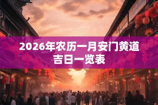 2026年农历一月安门黄道吉日一览表
