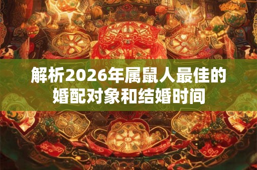 解析2026年属鼠人最佳的婚配对象和结婚时间