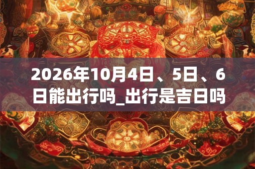 2026年10月4日、5日、6日能出行吗_出行是吉日吗 2026年10月4日、5日、6日能出行吗_出行是吉日吗