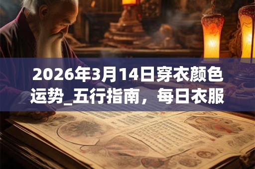 2026年3月14日穿衣颜色运势_五行指南,每日衣服颜色幸运色 2026年3月14日穿衣颜色运势_五行指南,每日衣服颜色幸运色