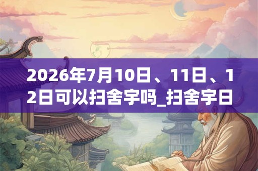2026年7月10日、11日、12日可以扫舍宇吗_扫舍宇日子好吗