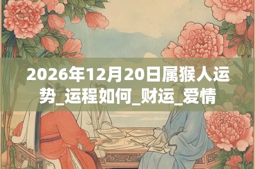 2026年12月20日属猴人运势_运程如何_财运_爱情 2026年12月20日属猴人运势_运程如何_财运_爱情