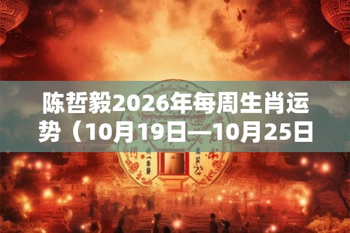 陈哲毅2026年每周生肖运势（10月19日—10月25日）