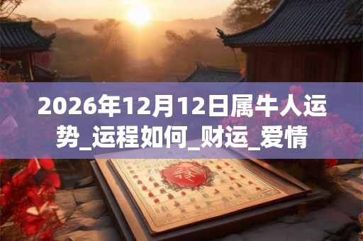 2026年12月12日属牛人运势_运程如何_财运_爱情