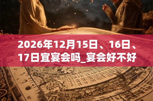 2026年12月15日、16日、17日宜宴会吗_宴会好不好