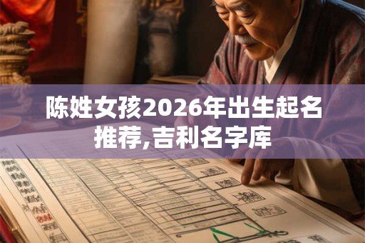 陈姓女孩2026年出生起名推荐,吉利名字库