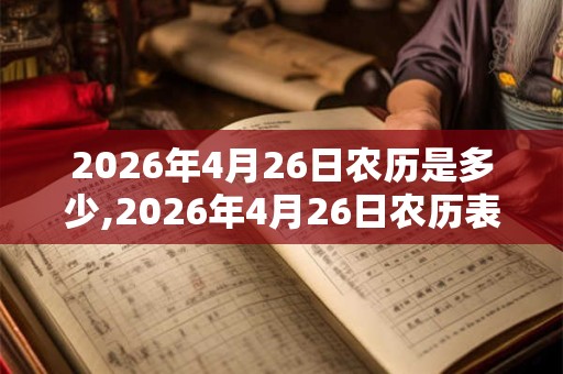 2026年4月26日农历是多少,2026年4月26日农历表 2026年4月26日农历是多少,2026年4月26日农历表