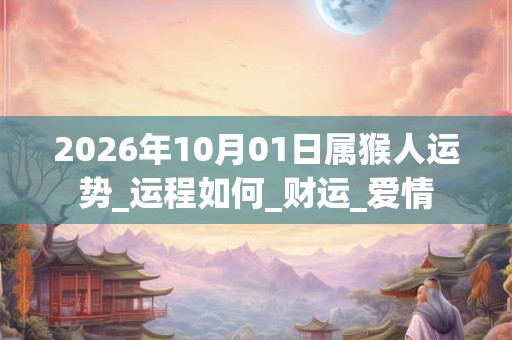 2026年10月01日属猴人运势_运程如何_财运_爱情 2026年10月01日属猴人运势_运程如何_财运_爱情