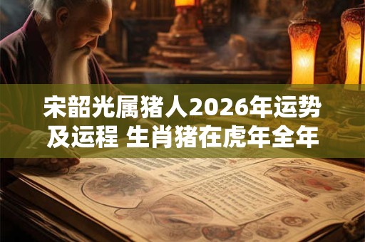 宋韶光属猪人2026年运势及运程 生肖猪在虎年全年每月运势如何