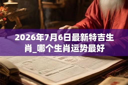2026年7月6日最新特吉生肖_哪个生肖运势最好
