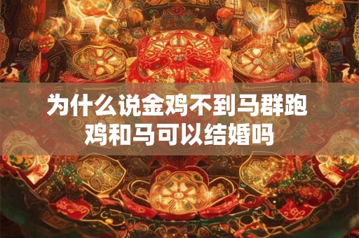 为什么说金鸡不到马群跑 鸡和马可以结婚吗