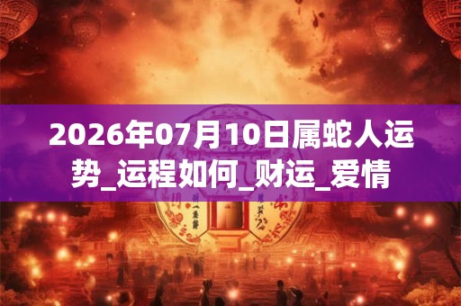 2026年07月10日属蛇人运势_运程如何_财运_爱情 2026年07月10日属蛇人运势_运程如何_财运_爱情