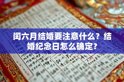 闰六月结婚要注意什么？结婚纪念日怎么确定？