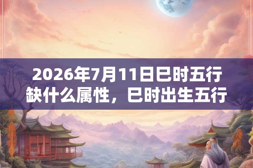 2026年7月11日巳时五行缺什么属性，巳时出生五行缺什么