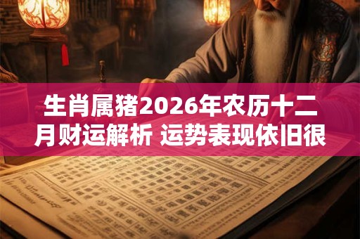 生肖属猪2026年农历十二月财运解析 运势表现依旧很不错 生肖属猪2026年农历十二月财运解析 运势表现依旧很不错