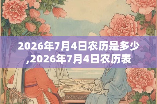 2026年7月4日农历是多少,2026年7月4日农历表 2026年7月4日农历是多少,2026年7月4日农历表