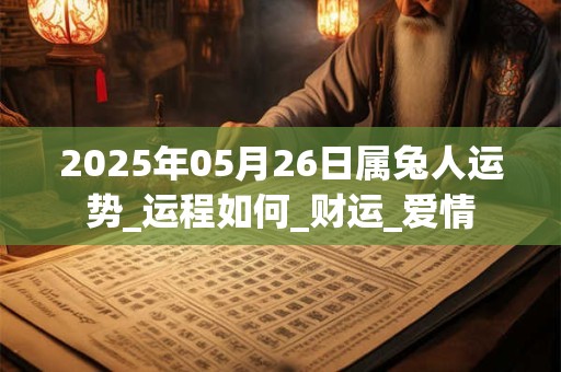 2025年05月26日属兔人运势_运程如何_财运_爱情