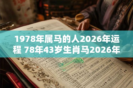1978年属马的人2026年运程 78年43岁生肖马2026年运势