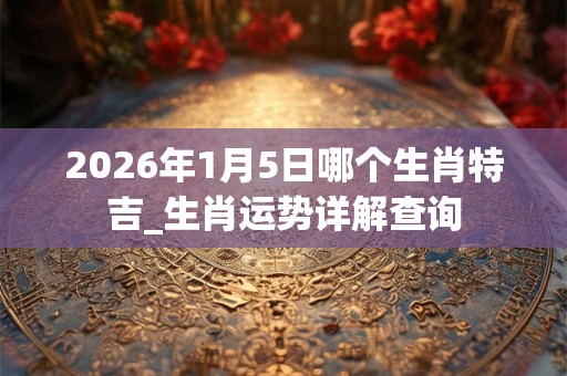 2026年1月5日哪个生肖特吉_生肖运势详解查询 2026年1月5日哪个生肖特吉_生肖运势详解查询