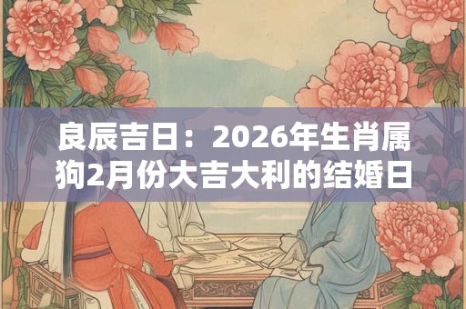 良辰吉日：2026年生肖属狗2月份大吉大利的结婚日子