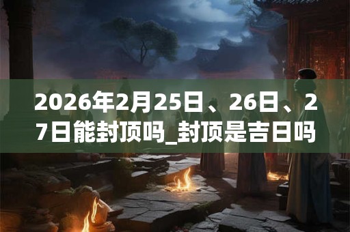 2026年2月25日、26日、27日能封顶吗_封顶是吉日吗 2026年2月25日、26日、27日能封顶吗_封顶是吉日吗