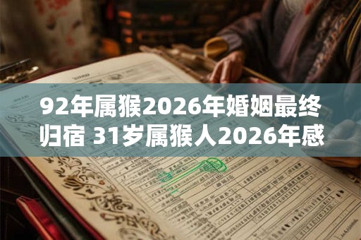 92年属猴2026年婚姻最终归宿 31岁属猴人2026年感情运势