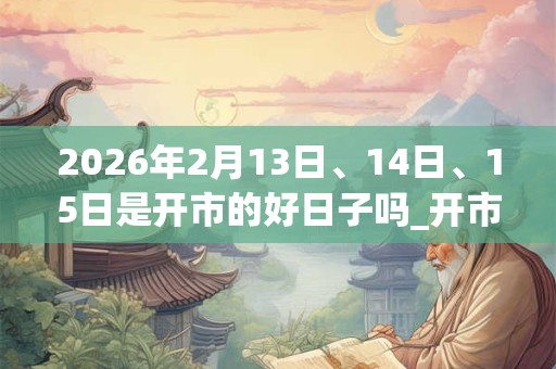 2026年2月13日、14日、15日是开市的好日子吗_开市可以吗
